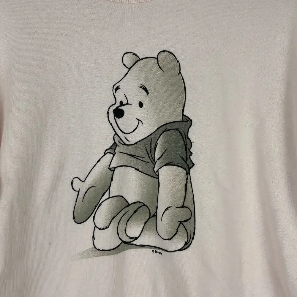 Disney Winnie The Pooh Pink Crew Neck Sweatshirt Vintage Women's Size Large